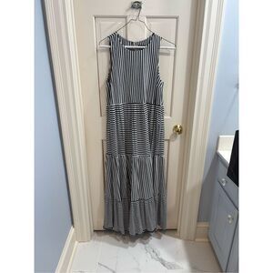 MDS Stripes Knit Georgia striped peasant dress